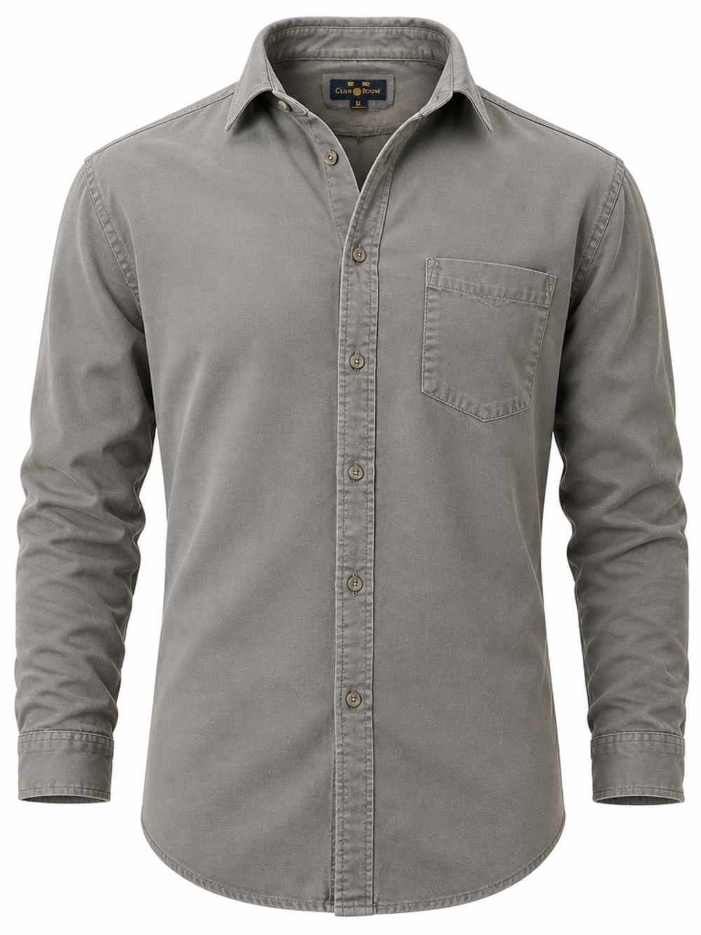 Club Room Men's Gray Casual Long-Sleeve Button-Down Shirt